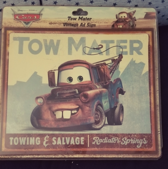 VTG New in Package Disney Pixar Tow Mater Vintage Ad Sign (Read Description) - Picture 5 of 8
